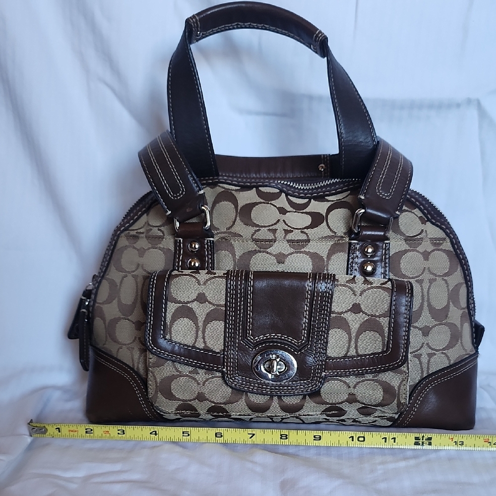 Coach Brown and Tan Satchel Bag